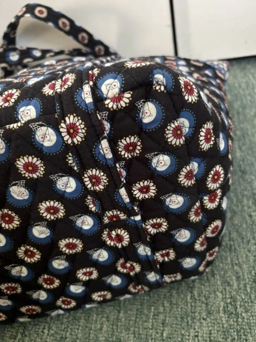 Vera Bradley Night Owl Large Zipper Top Tote with 6 Interior Pockets All Around